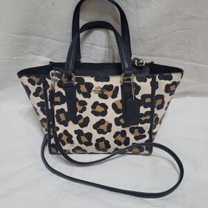 Coach Mini Crosby Carryall In Ocelot Crossgrain Leather